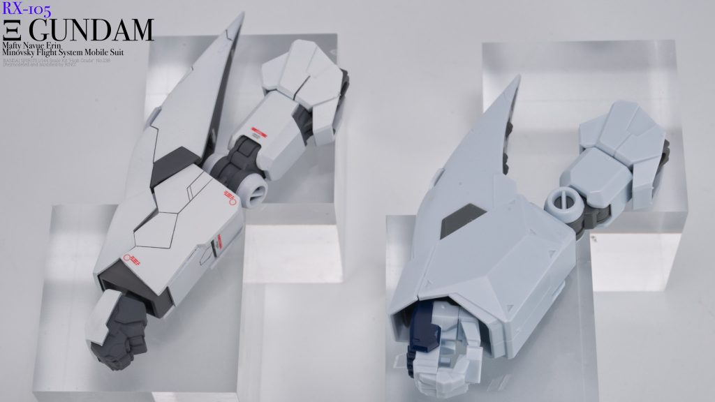 前腕の形状変更に大苦戦。肘関節→前腕→手首が直線でつながるように中のフレームから大工事してます。二の腕で1センチ延長。