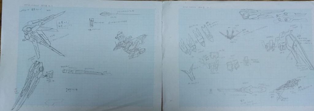 構想中の設計図です。いくつかボツになったアイデアがあります。