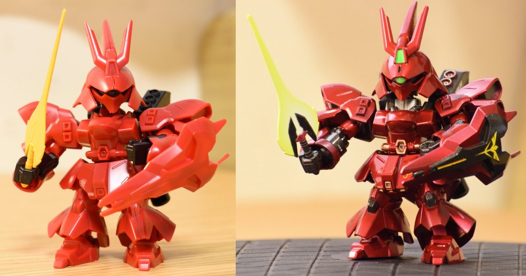 未塗装組み立て（左）、塗装後（右）