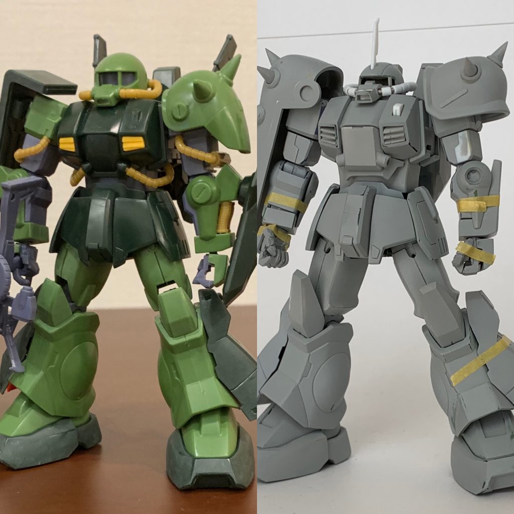 加工前と比べると頭部とか別物感が凄い。最後までご覧いただきありがとうございました。