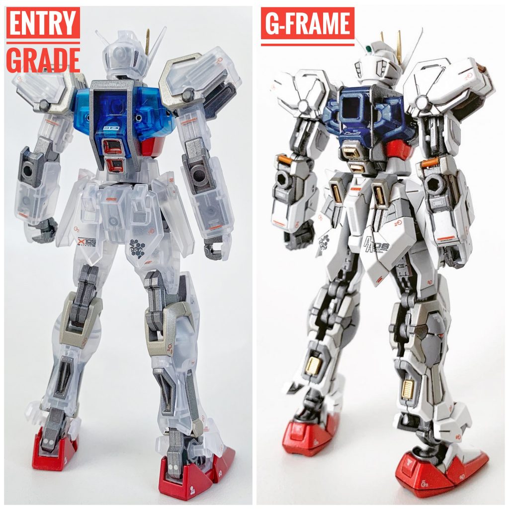 Gフレームの一部改修・全塗装と比較(リア)。二の腕と太もも裏のびんぼっちゃま具合も含め、情報量が多いGフレームが一枚上手かな。