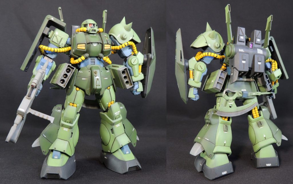 近年オミットされがちな動力パイプを設定画を見ながら再現しました。パイプの中には、針金を通したスプリングが貫通しており、動きに合わせてフレキシブルに可動します。