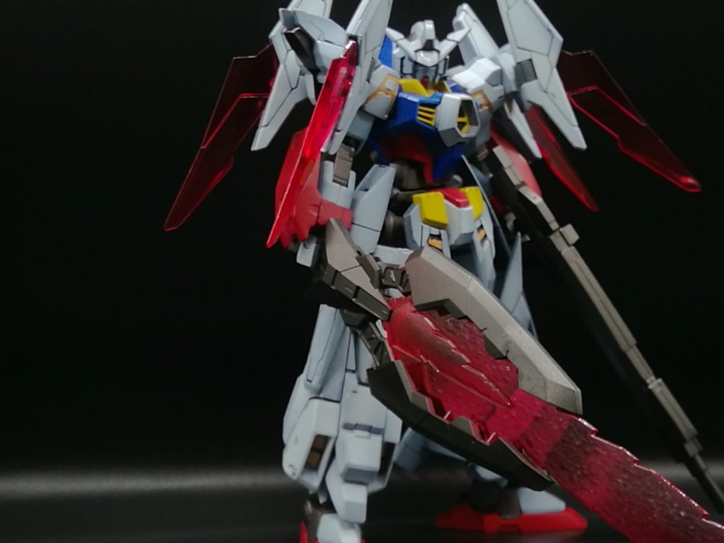 トライスラッシュブレイド抜刀トライフレームホルダー始め、黒部分は黒鉄色と焼鉄色で塗装してます。