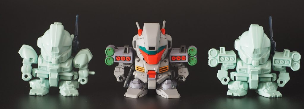 元キットと比べて。全然別物!武装強化版は誰かちゃんと作ってみてよ。俺はもういいや・・・。