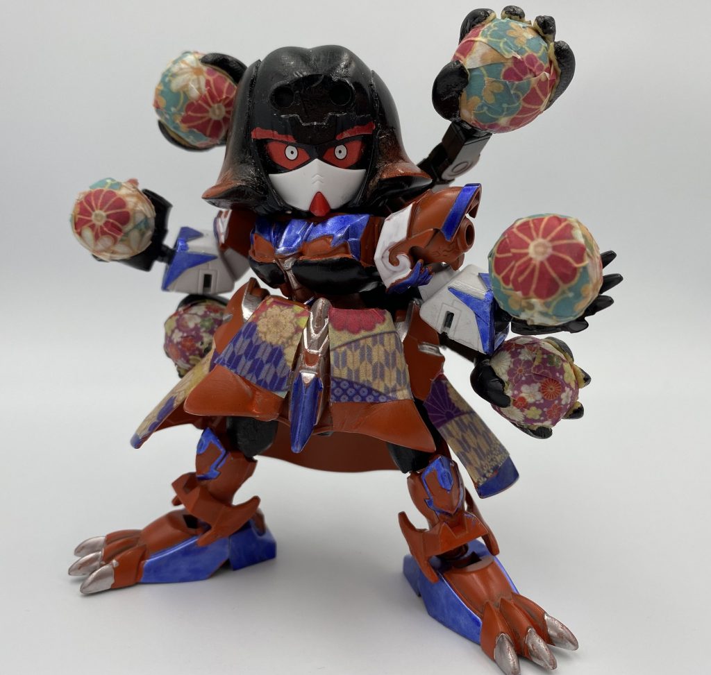 手毬鬼・朱紗丸。孫尚香をベース。和柄マスキングでアクセントをつけました。