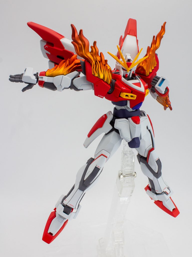 バーニングバーストも炎部分はキャンディ塗装でグラデーション後につや消しを吹いています。◾️塗装レシピ赤は赤サフ→ガイア プレミアムレッド白はメカサフライト→NAZCA ニュートラルホワイト青は青サフ→NAZCA コバルトバイオレット紺は青サフ→マーズダークブルー黄は赤サフ→黄桃色グレーはメカサフ ヘビィ仕上げは全てつや消しにしています。プレミアムレッドの発色が非常に良く、これから使うことが増えそうです。