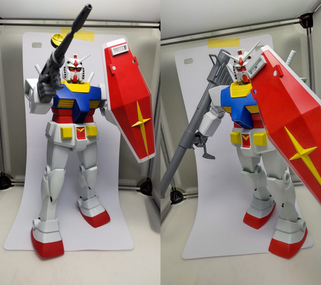 ビームライフルとハイパーバズーカを構えてるところ…ただポージングはほぼ不可能に近いレベルだったので困りましたw