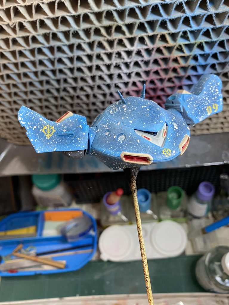 汚し前の抑えのトップコート!初めてアクリジョンのつや消しクリア塗装をしてみました。