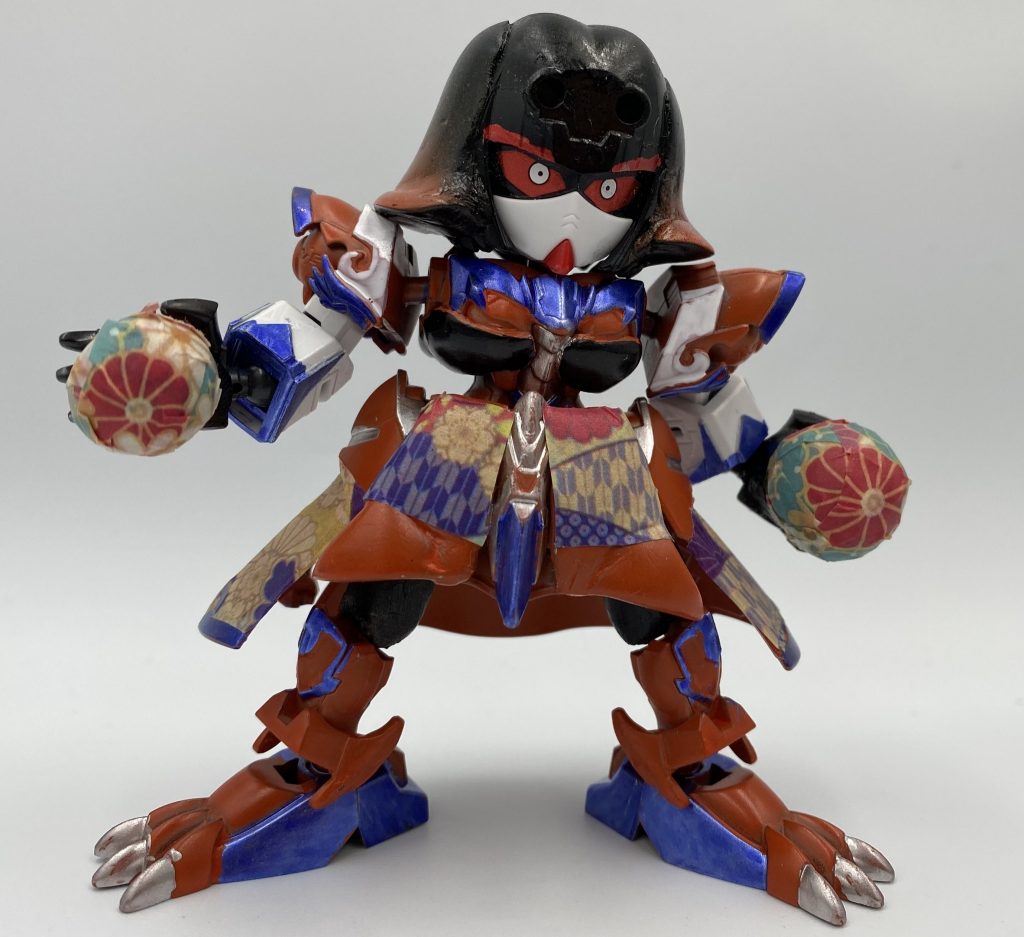 通常形態。オレンジを基調にしています。目はバルバトスルプスレクス。足の関節をいじったぐらいで、ほぼ孫尚香です。