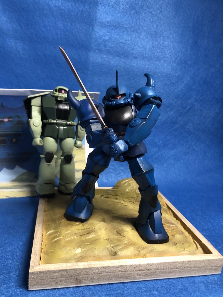 正面からの写真しか撮ってなかったので、あのザクも出演させました(〃▽〃)