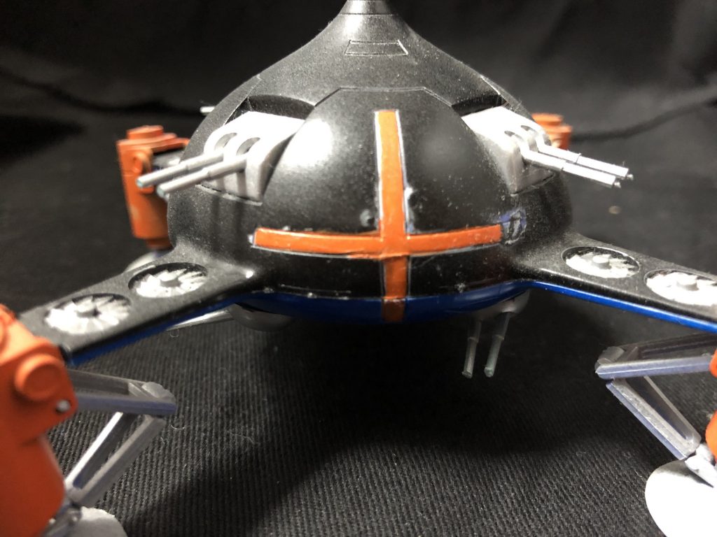 目はランナーから切り取るのを忘れてそのまま捨ててしまいました。。。部品注文もだめでした、、、アッザムリーダーメガ粒子砲の弾丸同サイズのガンダムとマゼラアタックは例に漏れず紛失です。残りのモビルアーマーもちょいちょいアップしていきます