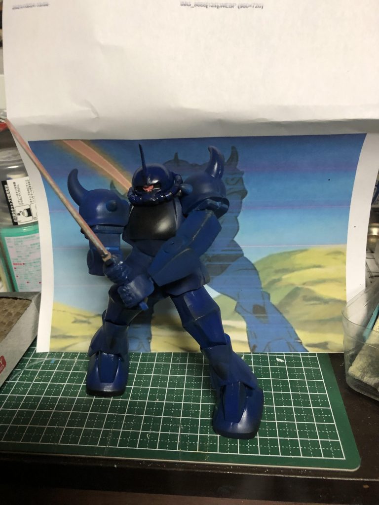 最初は濃いめの青だったんですよ笑笑いい青だったんですが、顔の表情が見づらいので青の濃さを調節したのが完成品です(*ﾟ▽ﾟ)ﾉ最後まで見てくださりありがとうございます！