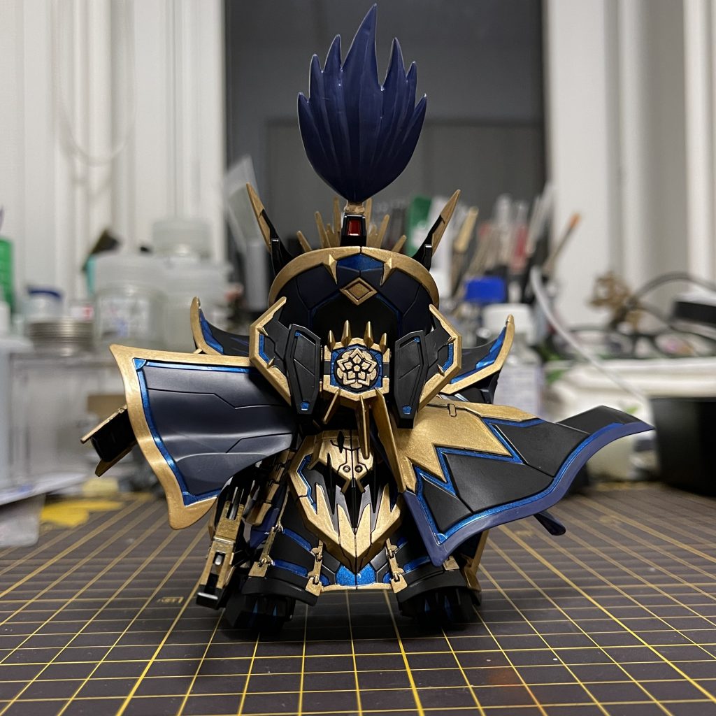 SD例によって塗り分け地獄ですね🥺頭髪の裏側パテで埋めてみました！