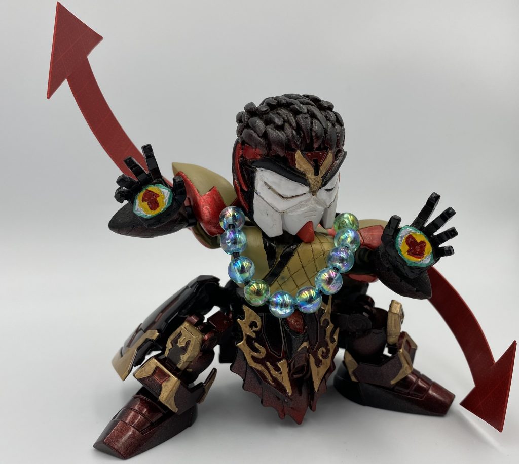 矢印鬼・矢琶羽。LGBB飛駆鳥をベース。胸、肩、頭、手とかなりパテを使いました。