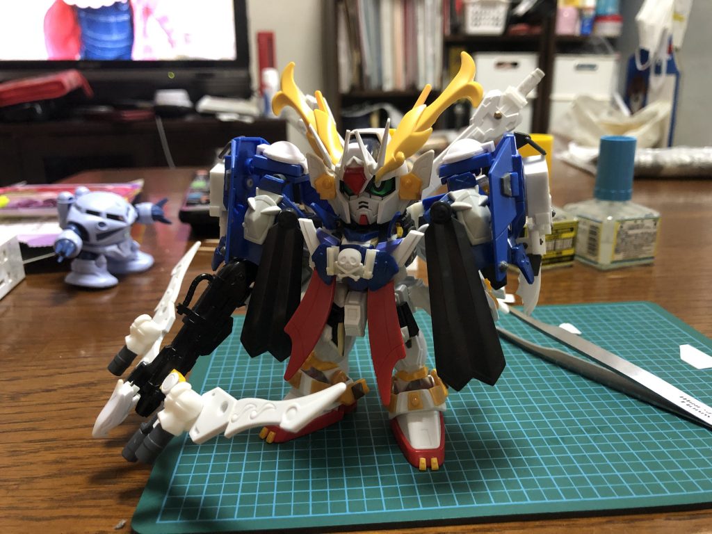 塗装前はこんな感じです。背中のSDCSのダイバーエースが、よい感じにフルクロス感を出してくれたので、付けて良かったです。