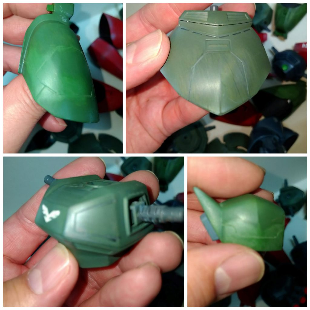 この部位に筋彫り追加→再研磨→再塗装