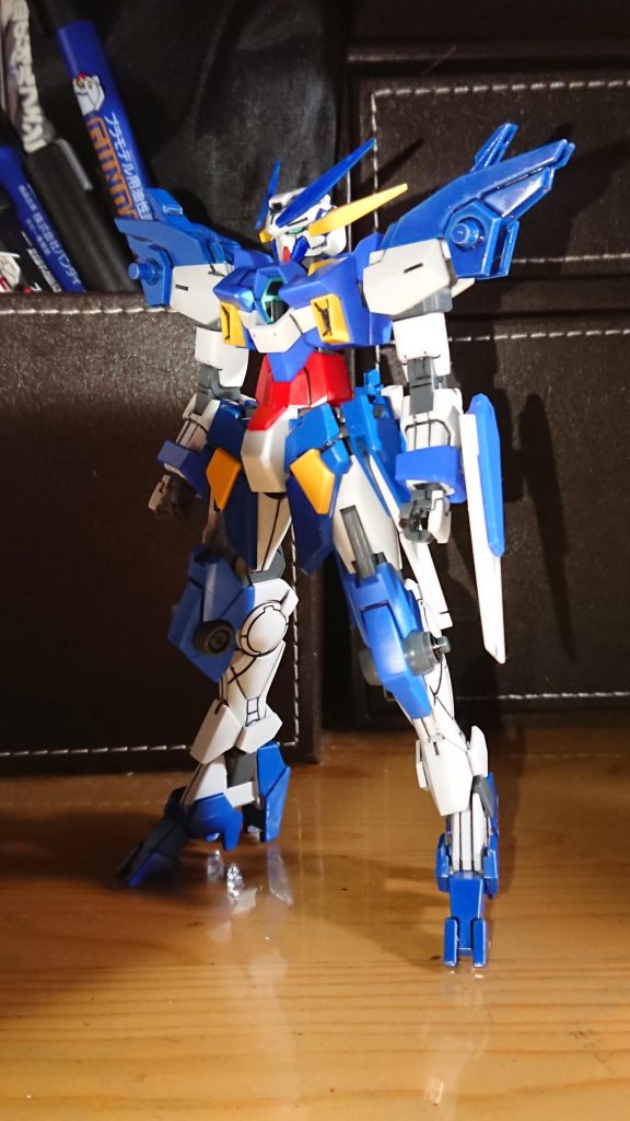 以前、作ったガンダムヴェントの後継機という設定だったのでヴェントの面影を残しつつ新たな機体にしようとしたらこういう形になりました。ちょっとAGE感が強くなった