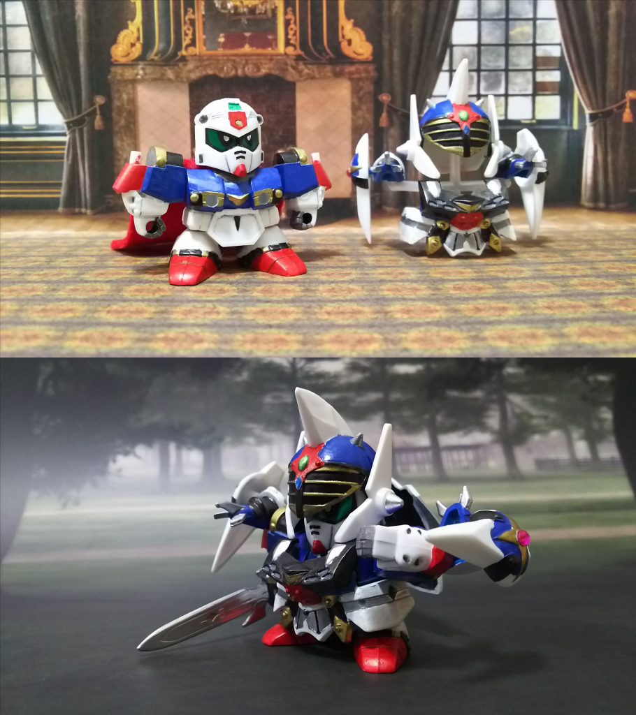 鎧を台座に懸架したライトタイプ肩鎧を変形させブレードを側面に展開するアタックモード