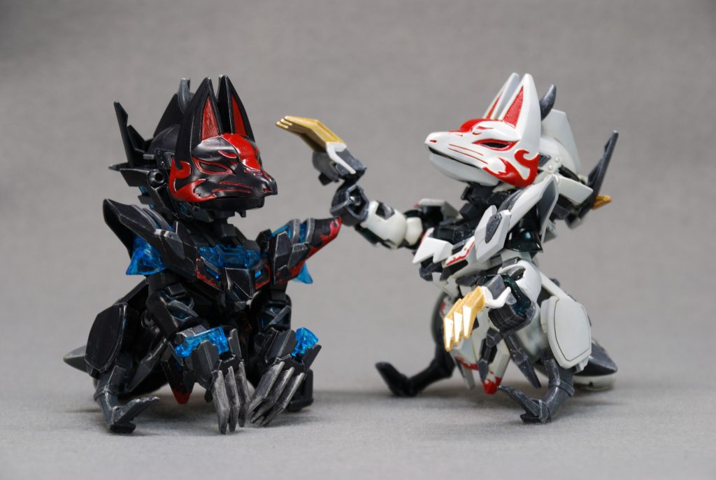 ちゃんと狐に見えますね。よくできたキットです。