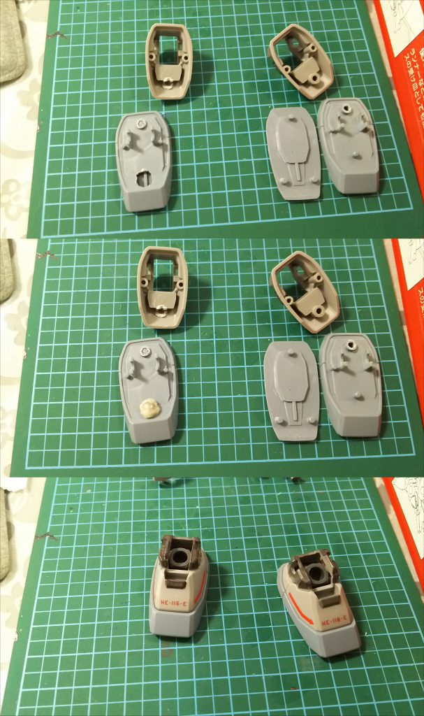 爪先の中に穴をあけ、撹拌球を錘として仕込んでいます。