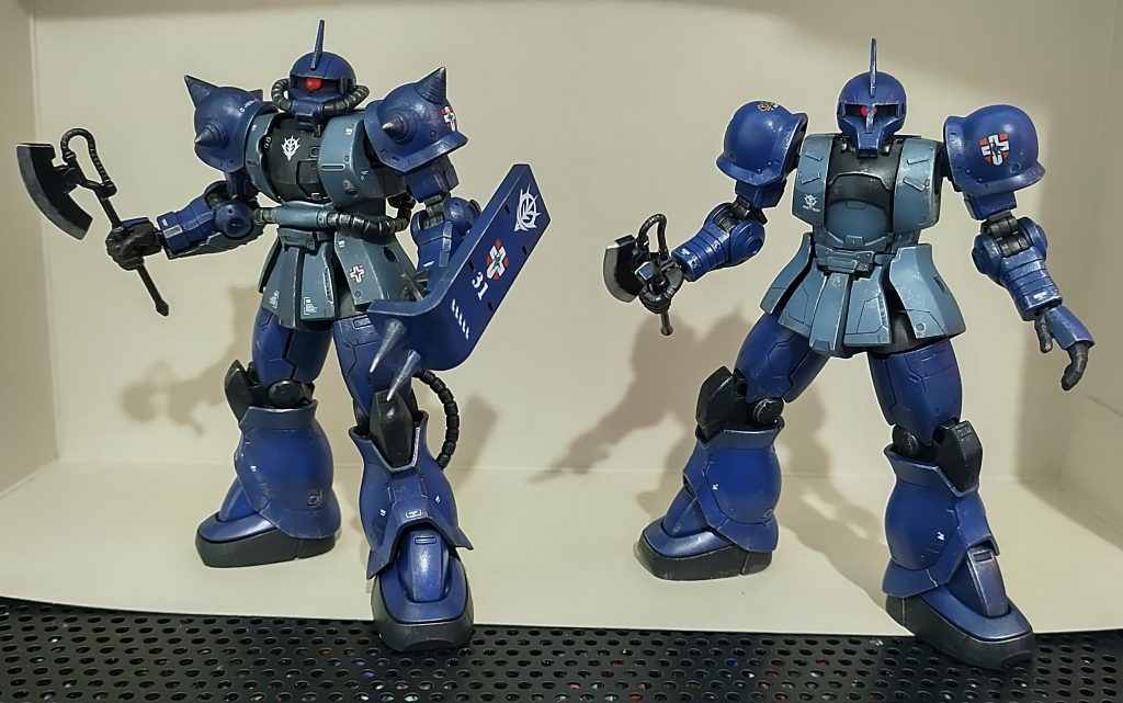 先日作成したランバ・ラル専用風ザクⅠと並べて撮影。