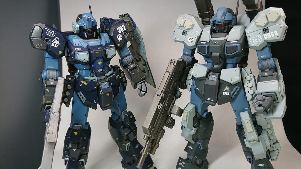 前に製作したジェスタキャノンと一緒に。最後まで見て頂いてありがとうございます。