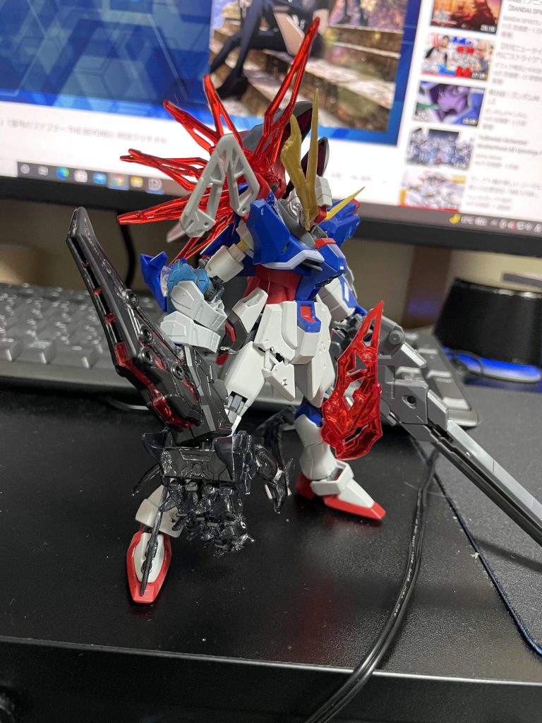 サフ前。右腕パーツがなくなってバエルのものにしたけどちょうどよく収まってくれました