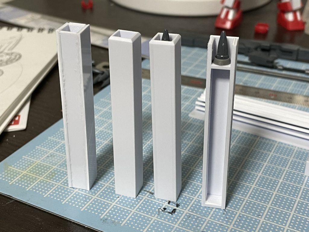 ミサイルはプラ板箱組み