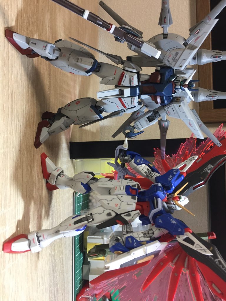 通常のレジェンドだと短足なので、足首関節を強引に延長し、デスティニーと並べても身長が気にならないようにしました(むしろデスティニーよりデカくなった)