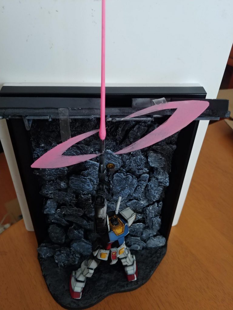 上から見た感じ。エフェクトの粗が目立ちますね……。マーカーじゃあかすれた感じの表現が難しい。