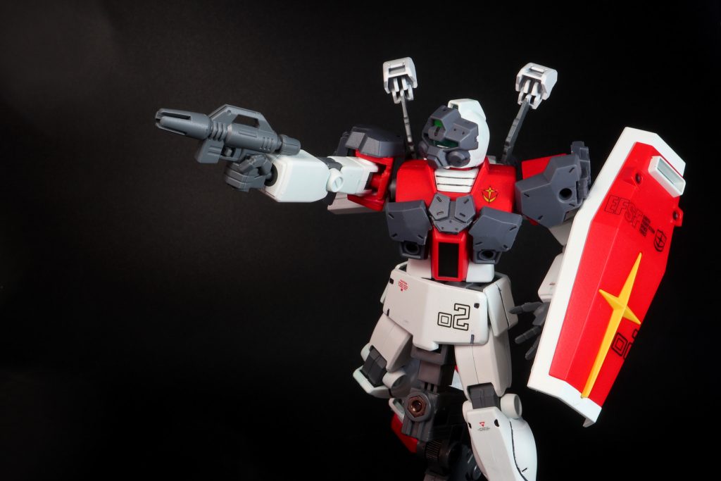 主武装はビームスプレーガンです。武装も30MMのものにした方がいいかな~と思いましたが、ジムにはビームスプレーガンを持たせたかったのでそのままに