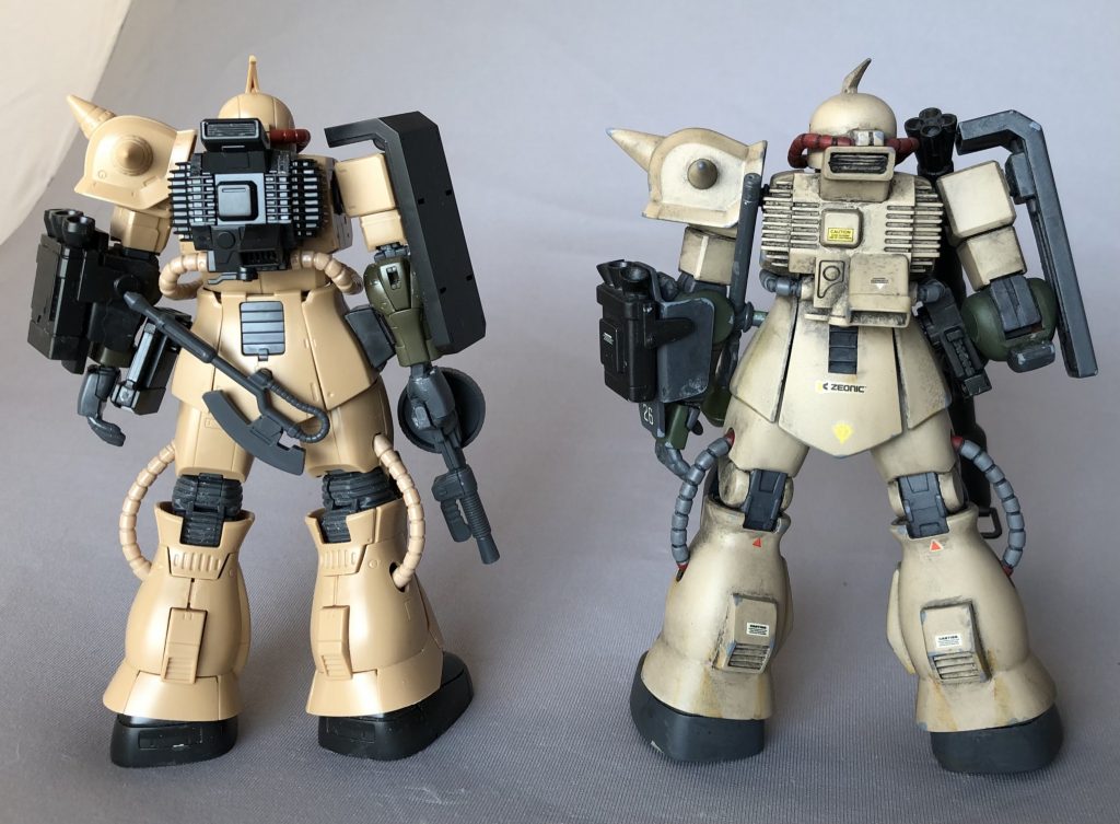 背面ショット。オリジンMSDのバックパックはかなり小型化されていますね。オリジンMSDも近いうちに仕上げてあげましょう。