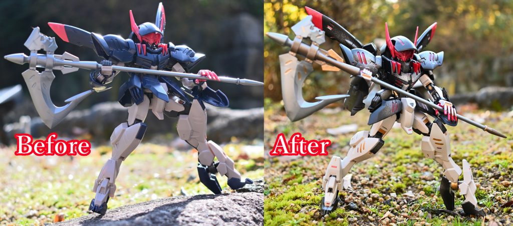 塗装前と後の比較。