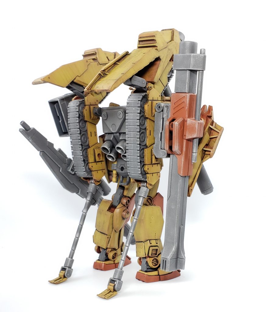 バックショット。MG Mk-2、1/100バスターガンダム、1/100ヘビーアームズカスタム、紅ウェポン、メテオホッパー、ボールデンアームアームズ、30MMなどを混ぜています。