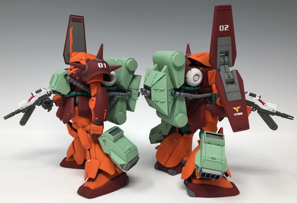 マラサイさんの胸部とバックパックと脚部にネオジム磁石を仕込んであり、それぞれマウントパーツを使ってバリュートパックが付いているので、付け外しは非常に簡単に行えるようになってます。バリュートパック自体は以前百式さん用に作ったものと同じなので、付替できます。しませんけど。