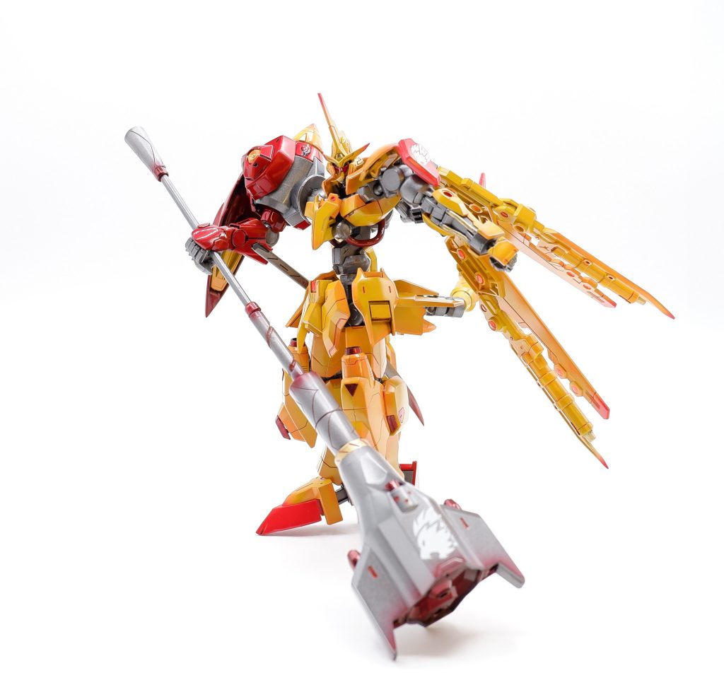 ー武装ー・リオンズヘッドキマリスヴィダールのドリルランスを改造して製作しました。大きな腕で大きな武器を扱うのはロマンがあると思い兵装として用意しました