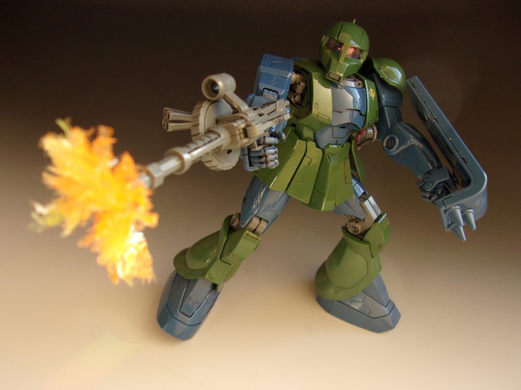 サランラップでマズルフラッシュを再現しています。名付けてマズルサランラップ！