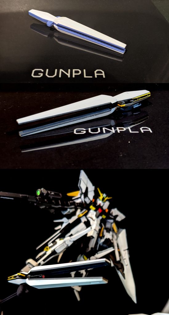 ファンネルのカパッと口を開けたような形状を強調したかったので、発振部の板状のところをプラバンで置き換え薄くしました