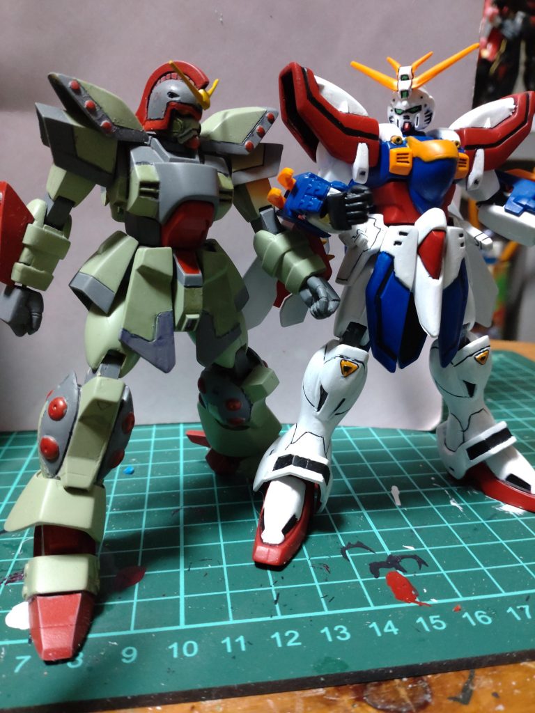 ネロスガンダムのミケロと因縁の対決！ネロスガンダムは懐かしのB-CLUBのガレキです。