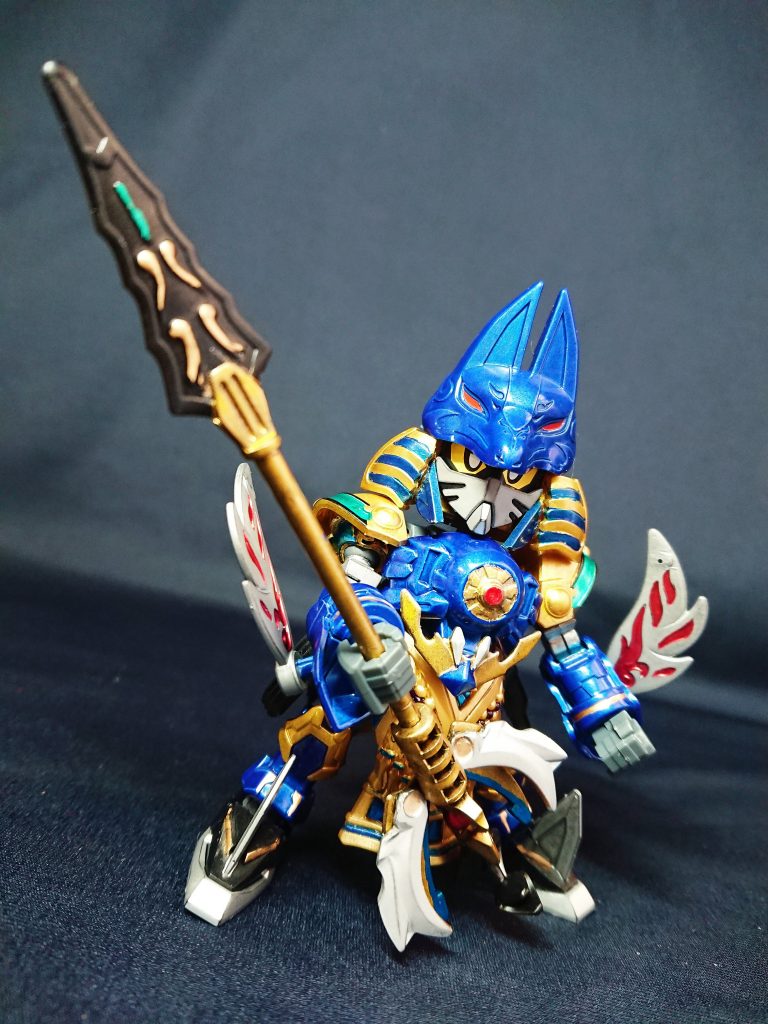 カラバリ制作で敵機兵のダークファラオも構想しています。騎士世界ではなくヒーローズや武者世界ですが、他にも各ワールドにムゲンなデザインの機兵を制作予定です。