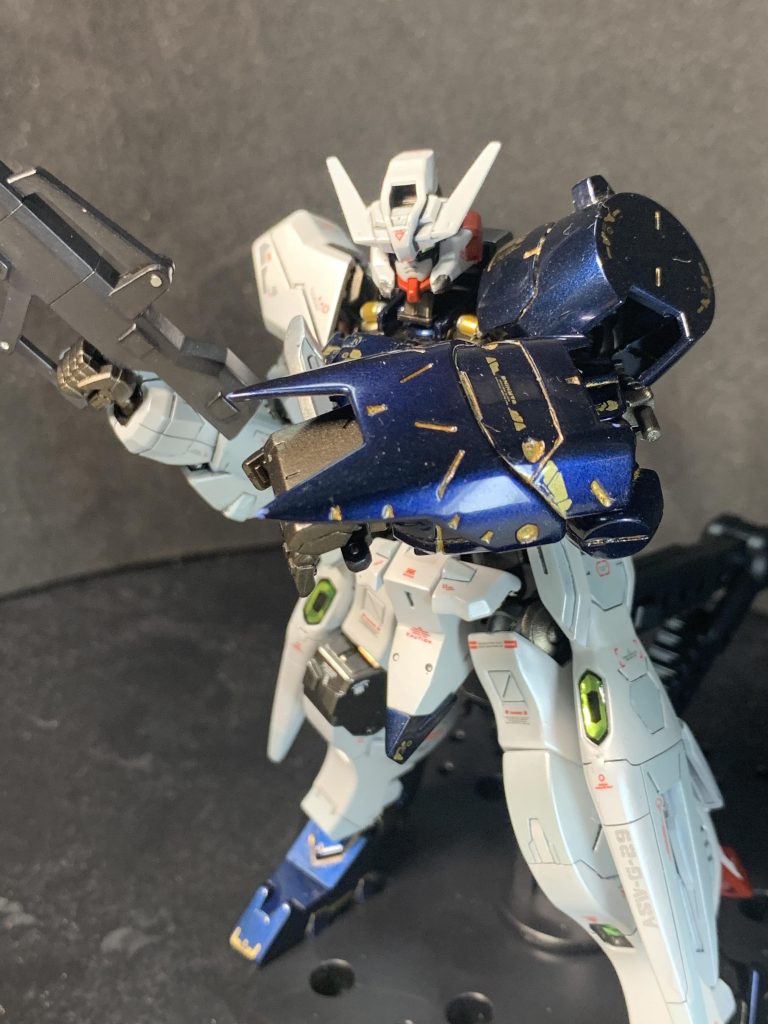 ガンダムフレーム機なので、細かい所実は結構塗り分けたけど殆ど見えていないという。ただバルバトス用の練習としては良い感じでできました。