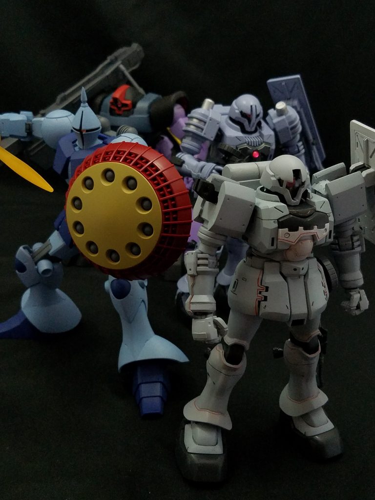 ツィマット社製のMS達。撮影後に調べてたら、MSM-03 ゴッグもツィマッド社製だったと初めて知った。