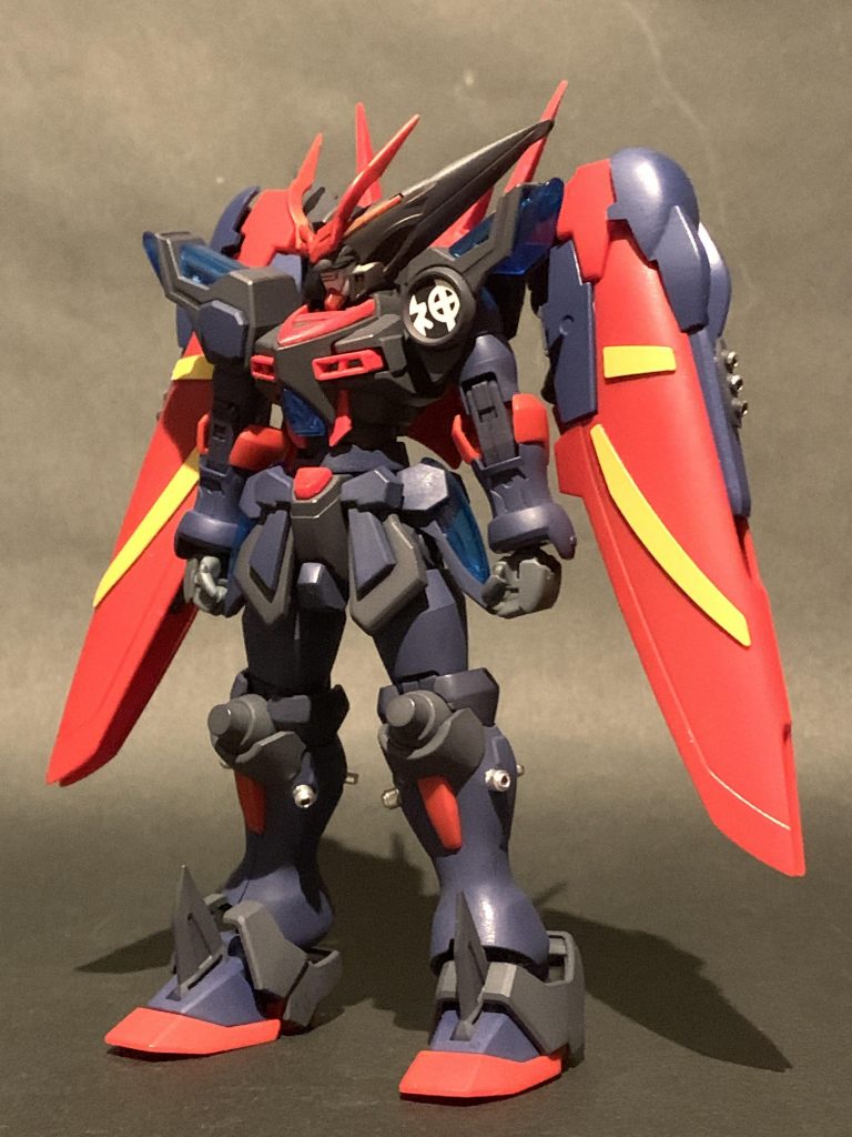 機神東方流で戦う近接戦闘特化の機体。余っていたカミキバーニングの胴体にマスターガンダムをミキシング。アンテナと背中に戦国アストレイを使用。