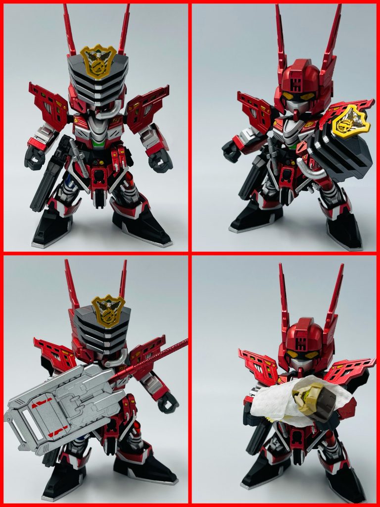 ここからは、ヴェルデバスター特警チームのメンバーを紹介していこう!まずは、ファイヤー隊長サージェントのリカラーなんですが、思ってた以上にそれっぽくなりましたねマックスキャリバーは、付属の盾と警棒で、インカムもランナーの角のとこなので、ほぼサージェントです