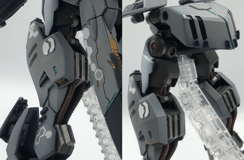 フレーム部分には銀色のドライブラシで細かい傷の表現を入れて、質感をあげてみました。エッジが強調されていい感じになりました~!