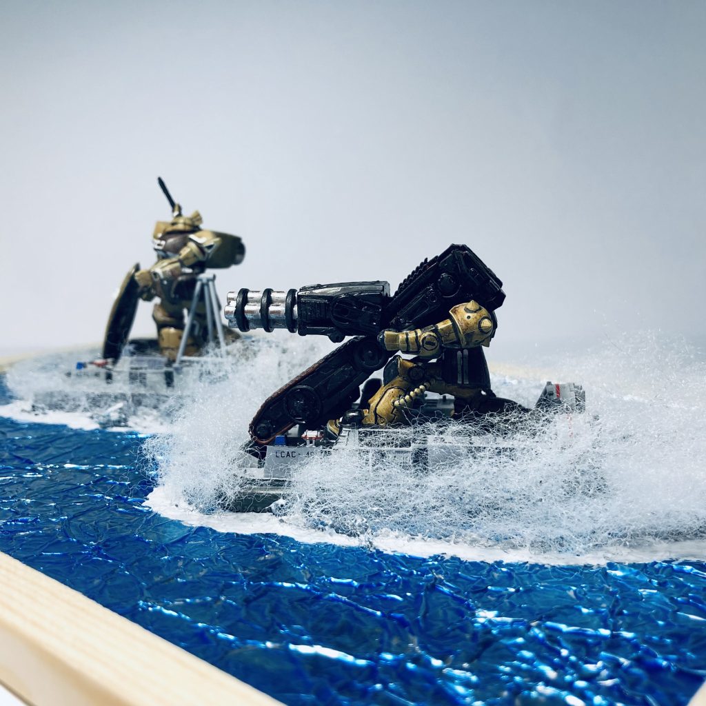 MSの陸戦隊が本土決戦のため、環太平洋某所のビーチに強襲上陸するシーンをイメージしました😆