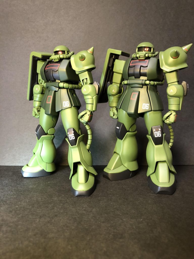 同一の加工方法で旧hgucと比較。可動抜きなら旧の方が好みですね。