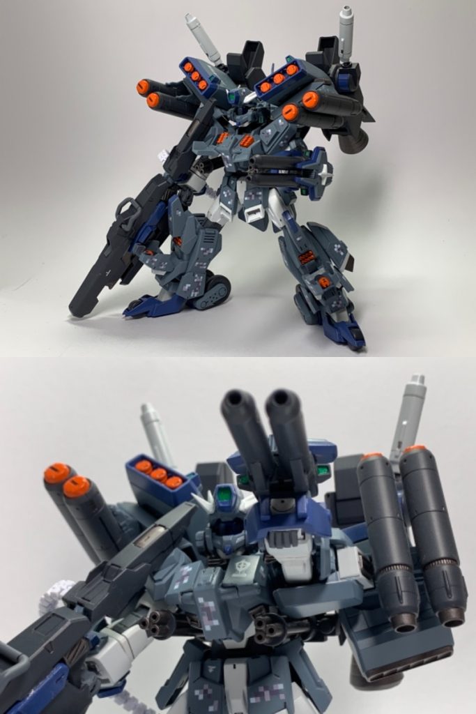 もちろんこの状態でもミサイルハッチの全開放は可能。2連装ドッズライフルは取り回しが良い為、ビームバズーカの代わりに通常形態で装備されることもある。