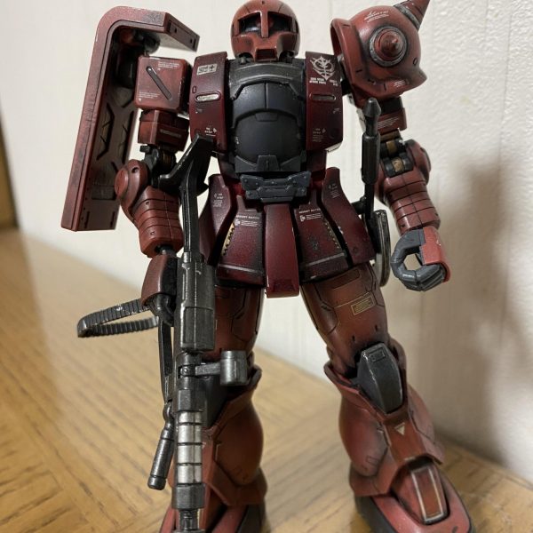 無塗装ウェザリング仕上げ　シャア専用ザク1