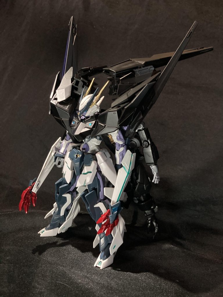 使ったパーツの提示・HGBD:R 1/144 ロードアストレイダブルリベイク・30MM 1/144 士官部隊用オプションアーマー［シエルノヴァ用］x２・HGBD:R 1/144 ダブルリベイクライフル・HGBD:R 1/144 フェイクニューユニット・HGUC 1/144 ジェガン（足と肩一部）・HGUC 1/144 RX-78-2 ガンダム（腕）・ロケット鉛筆